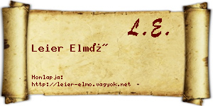 Leier Elmó névjegykártya